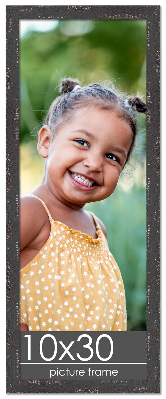 Panoramic Shabby Chic Black Picture Frame - UV Acrylic, Foam Board Backing, Hanging Hardware